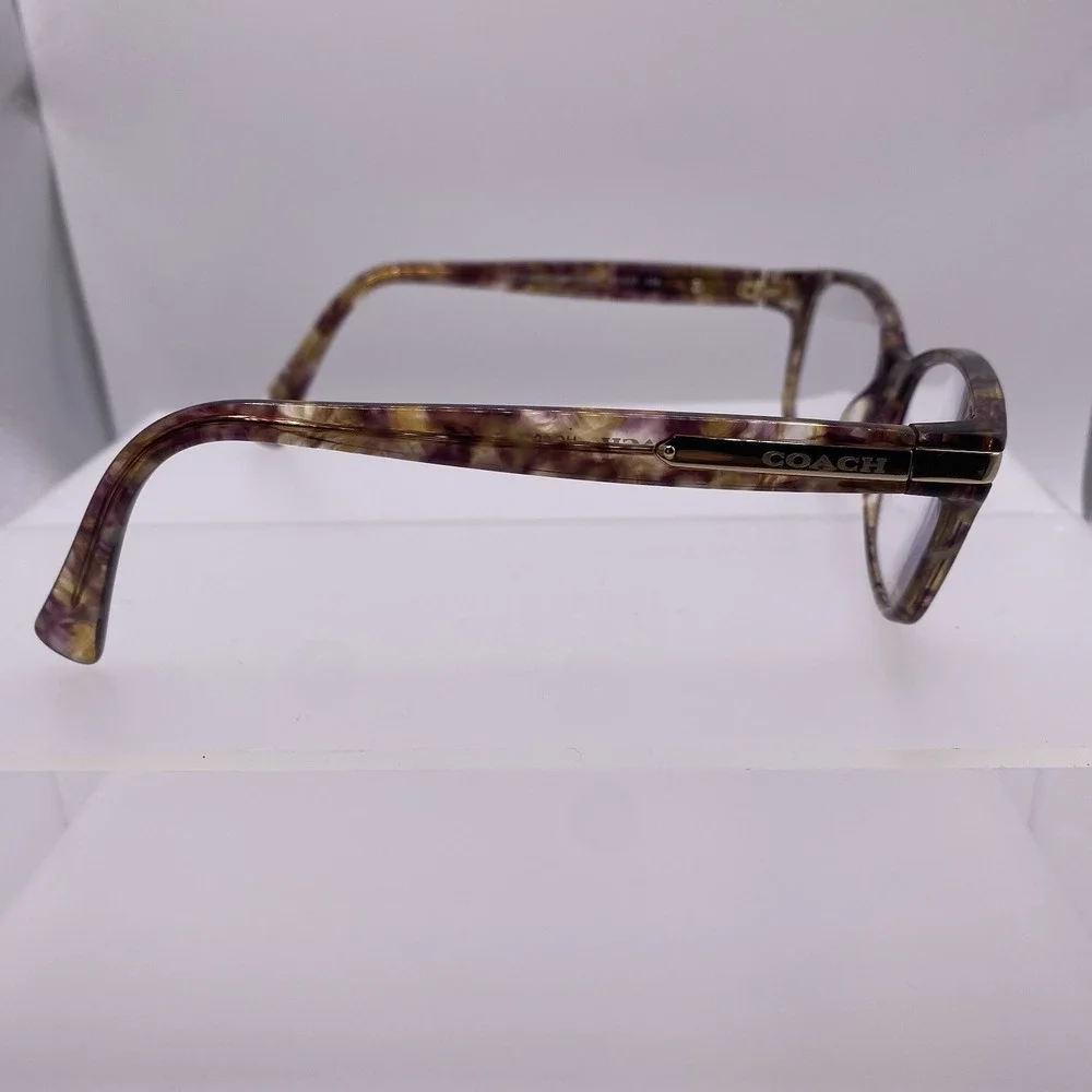 Coach Eyeglasses Women FRAME ONLY HC6065 51-17-135 Confetti Light Brown 001